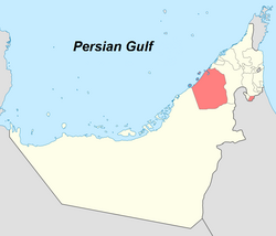 Dubaj (rdeče) v Združenih arabskih emiratih (rdeče in rumeno)