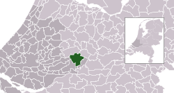 Highlighted position of Zederik in a municipal map of South Holland
