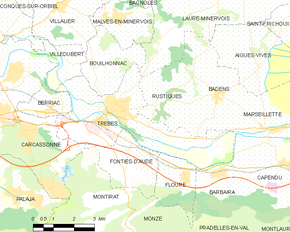 Poziția localității Trèbes