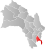 Drammen markert med rødt på fylkeskartet
