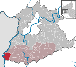 Poziția ortsgemeinde Palzem pe harta districtului Trier-Saarburg