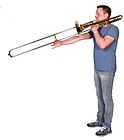 trombone with slide extended
