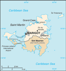 Kart over Saint-Martin