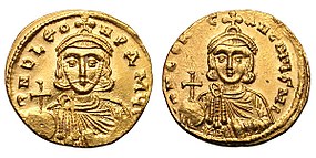 Solidus s Leonem III. Syrským a Konstantinem V.