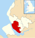 Location map of Liverpool.