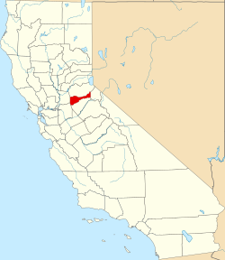 Karte von Amador County innerhalb von Kalifornien