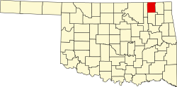 Karte von Nowata County innerhalb von Oklahoma