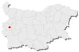 Karte von Bulgarien, Position von Pernik hervorgehoben
