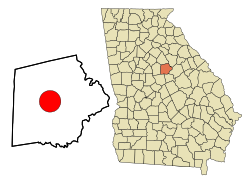 Location in Putnam County and the state of Georgia