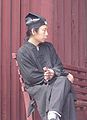 Taoisma sacerdoto de Taishanpiek en Ĉinio.