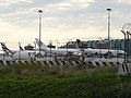 Due torri faro per l'illuminazione del piazzale di sosta degli aeromobili dell'aeroporto di Venezia-Tessera