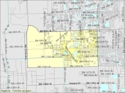 U.S. Census Bureau map showing CDP boundaries