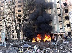 Casa bombardeada en el distrito de Svyatoshinsky, 20 de marzo.