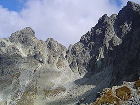 Pohled na sedlo Prielom od Poľského hrebeně