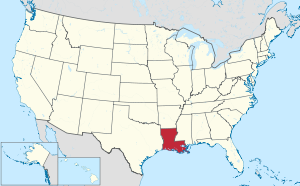 地图中高亮部分为路易斯安那州