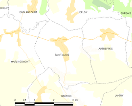 Mapa obce Saint-Algis