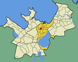 Микрорайон Татари на карте Таллина (выделен красным цветом)