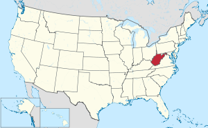 Штат Западная Виргиния на карте США