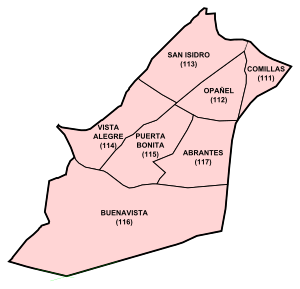 Distribución de los barrios de Carabanchel