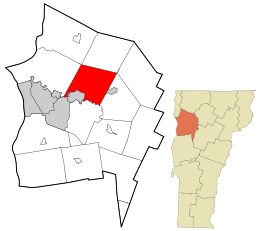 Location in Chittenden County and the state of Vermont.