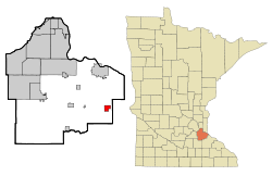 Location of the city of Miesville within Dakota County, Minnesota