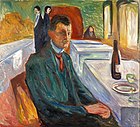 Self-Portrait with a Bottle of Wine. 1906. 110 × 120 cm. Munch Museum, Oslo