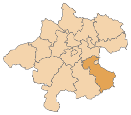 Distriktets läge i Oberösterreich