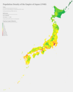 Mapa de densidade populacional de naichi (1940)