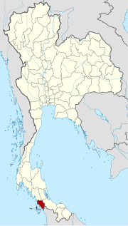 Karte von Thailand mit der Provinz Satun hervorgehoben