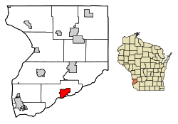 Location of Wauzeka in Crawford County, Wisconsin.