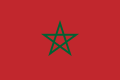Marokkos flagg har grønn stjerne (femtakket pentagram) på rød bakgrunn. Takkene representerer islams fem søyler, grønnfargen islam og rødfargen profeten Muhammeds etterkommere.