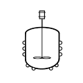 Simbolo utilizzato nei P&ID per rappresentare un'apparecchiatura agitata e incamiciata del tipo half pipe
