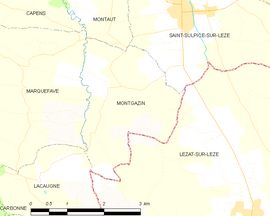 Mapa obce Montgazin