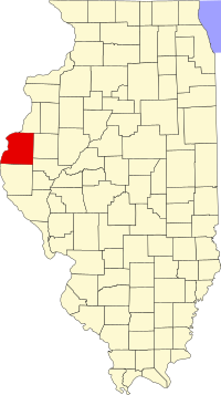 Locatie van Hancock County in Illinois