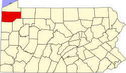 Karte von Crawford County innerhalb von Pennsylvania
