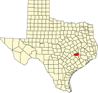 Locatie van Washington County in Texas