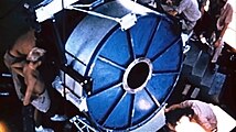 George device being mounted within its shot-tower.