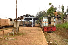 A Uganda Railways Corporation locomotive at the Tororo railway station.