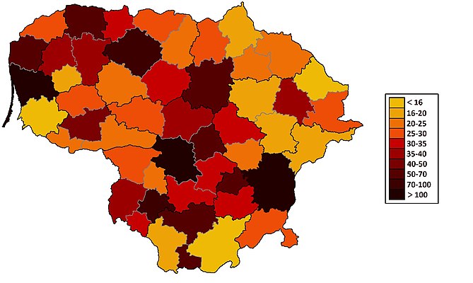 Lietuvos gyventojų tankis