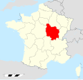 Positionnement géographique de la région Bourgogne en France