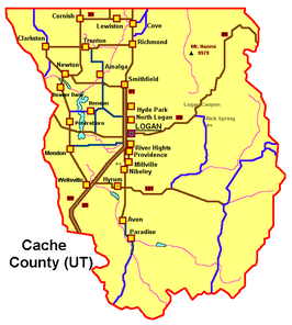 Kaart van Cache County
