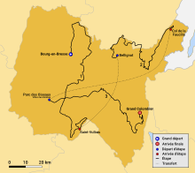 Carte Parcours Tour de l'Ain 2019.svg