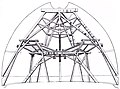 Ricostruzione dello schema di ponteggi utilizzati da Brunelleschi per la costruzione della cupola del duomo di Firenze