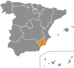 Geografski položaj Regije Murcije u Španiji