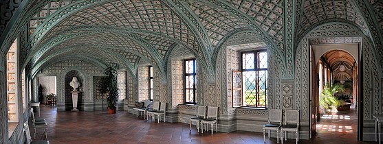 Sala terrena mit gemaltem Spalier in Schloss Jaroměřice nad Rokytnou, Südmähren