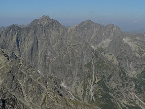 Pohled na Vysokou, sedlo Váha a Rysy z Východné Vysoké