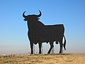 Il cartello pubblicitario del toro Osborne a Las Cabezas de San Juan, Spagna.