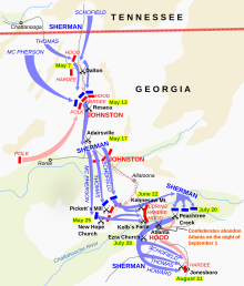 Map of the Atlanta campaign