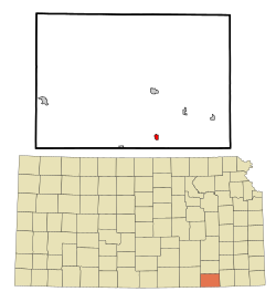 Location within Chautauqua County and Kansas