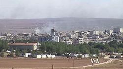 View of Kobanî during the siege in 2014